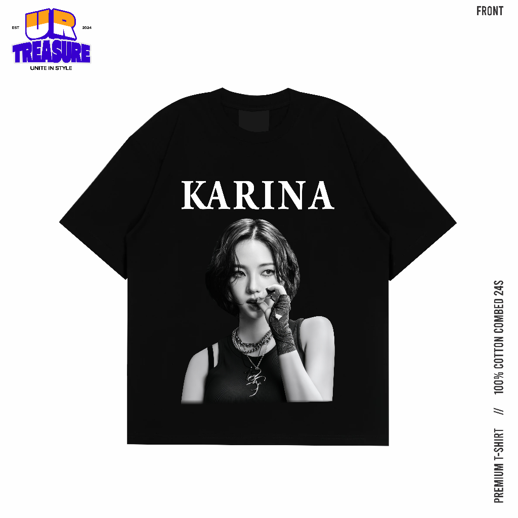 เสื้อยืด Karina Dirty Work / เสื้อยืด Aespa Karina ผ้าฝ้ายหวี 24s แบบหนา by urtreasure