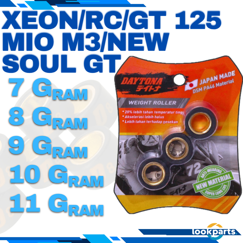 Roller Xeon GT125 Xeon Rc Mio M3 All New Soul GT 7 Gram 8 Gram 9 Gram 10 Gram 11 Gram