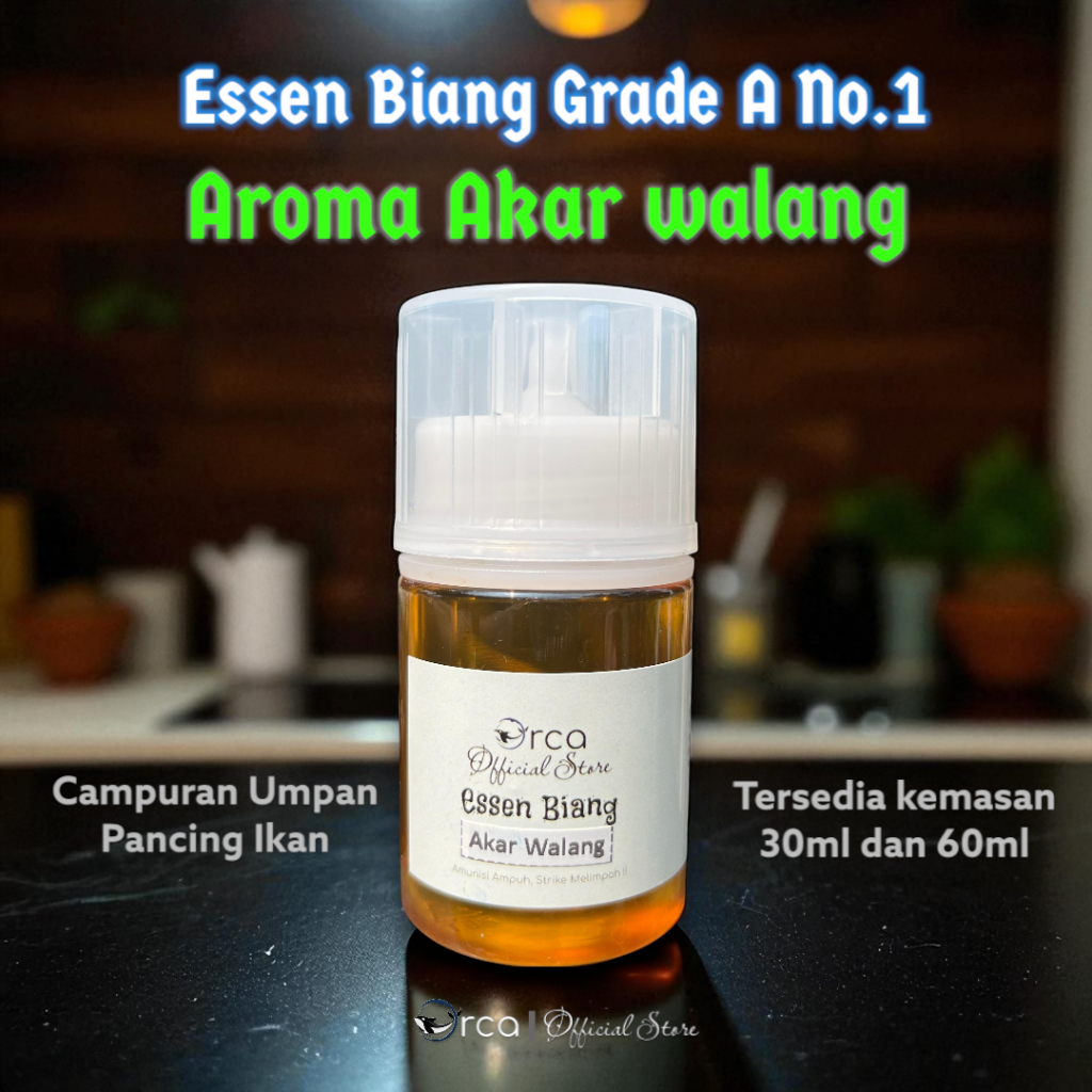 Orca Biang Essen AKAR WANG เหยื่อตกปลาเกรด A เบอร์ บรรจุภัณฑ์ขนาด 30 มล. และ 60 มล. คุณภาพ 1 อัน