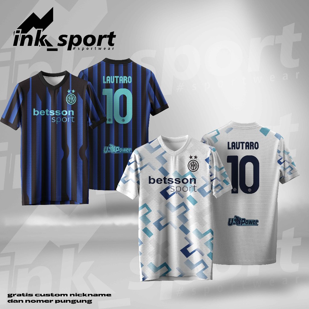 ใหม่ล่าสุด INTER MILAN HOME และ AWAY JERSEY 2025 / 2026 พิมพ์เต็ม, ชื่อที่กําหนดเองฟรีและหมายเลขกลับ
