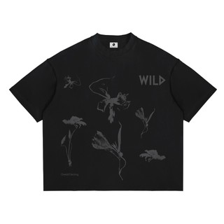 OverallDecking Boxy Cut T-Shirt cotton 20s Kaos Pria Wild Black