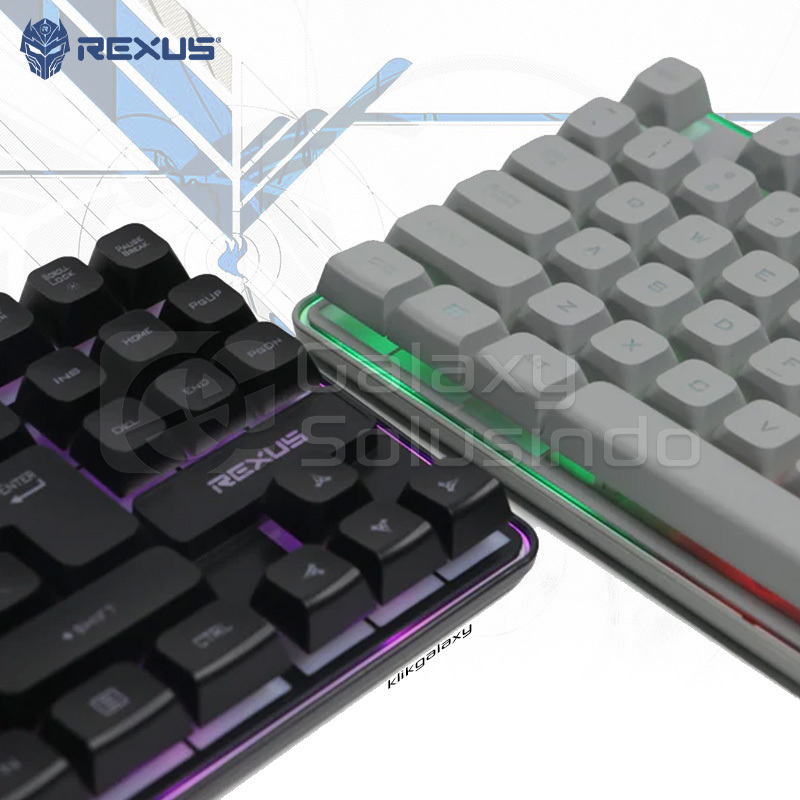 Rexus K9L Membrane Battlefire TKL RGB Gaming Keyboard - สีดํา/ขาว - HG