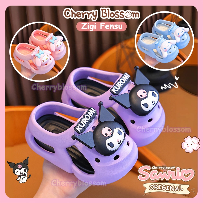 CHERRYBLOSSOM รองเท้าแตะเด็กผู้หญิง Zigi Fensu Kuromi Cinnamoroll My Melody Sanrio Original