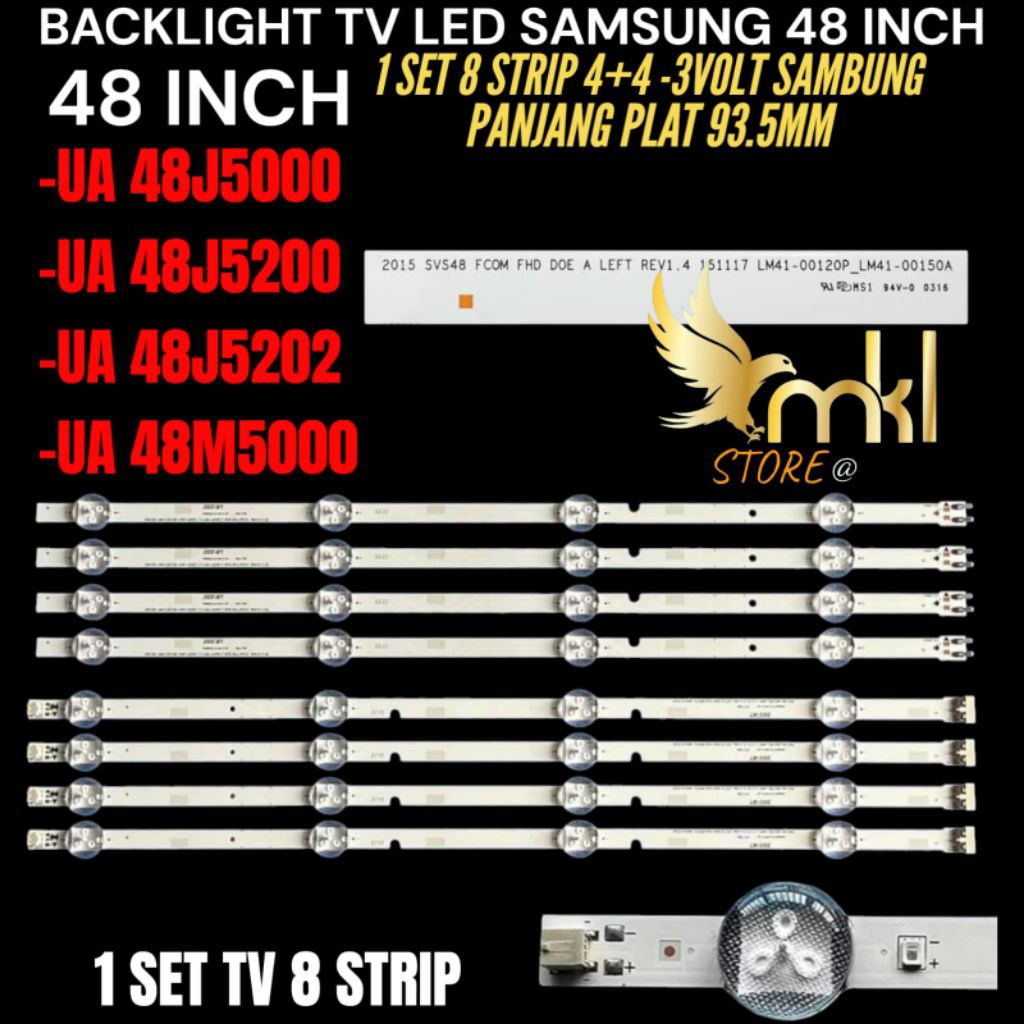 SAMSUNG 48 INCH LED TV BACKLIGHT UA-48J5000- UA-48J5200- UA-48J5202- UA-48M5000 48 INCH TV BACKLIGHT