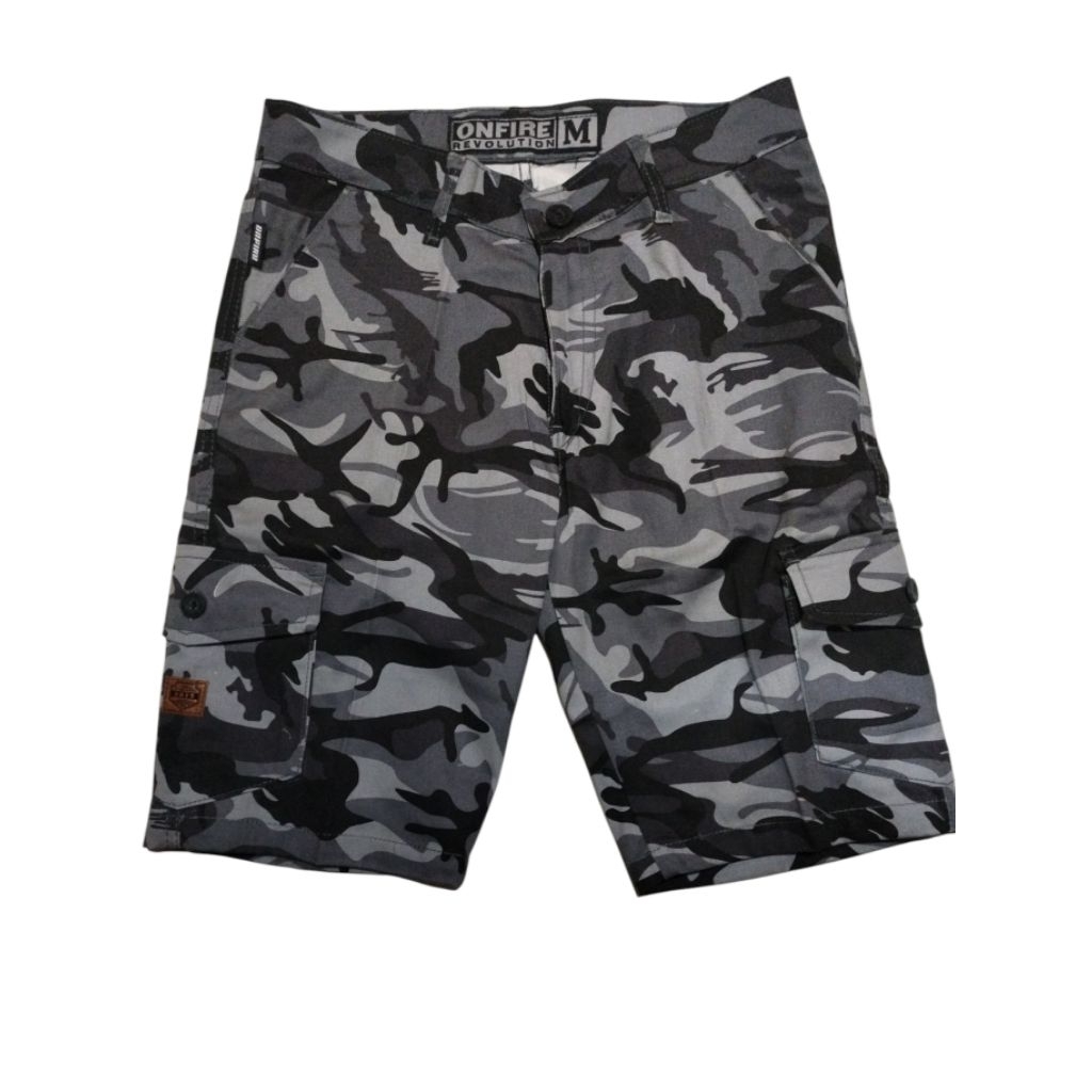 Original ONFIRE Grey Camo Cargo Shorts