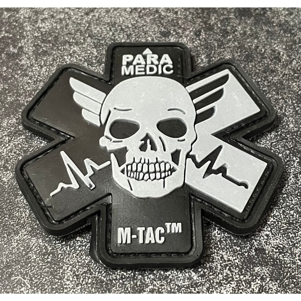 Paramedic Rubber Patch - Tactical Velcro Emblem Patch For Medic - Paramedic MTac Patch (X Type)
