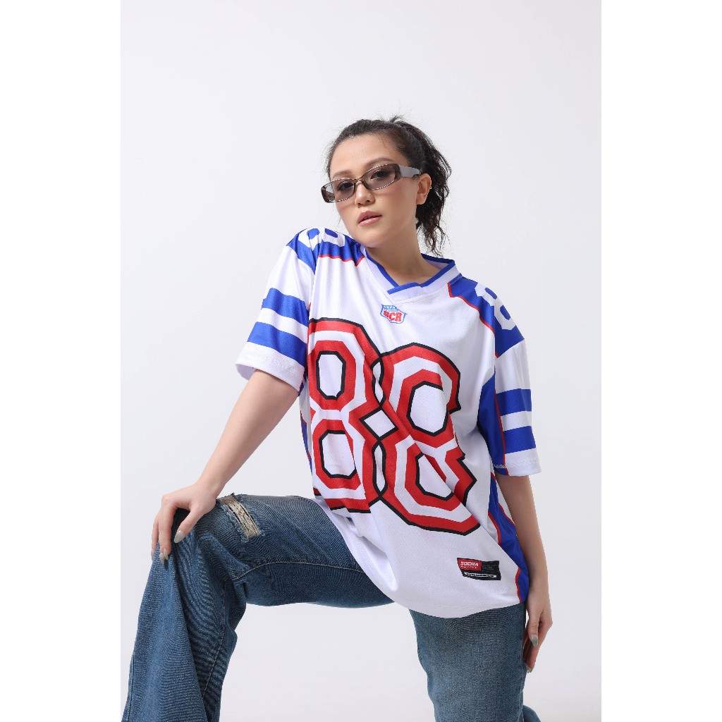 SOCRA ACTIVE 88 NUMBER PACK OVERSIZE JERSEY / STREETWEAR / VINTAGE / FOOTBALL / SPORT / BOXY