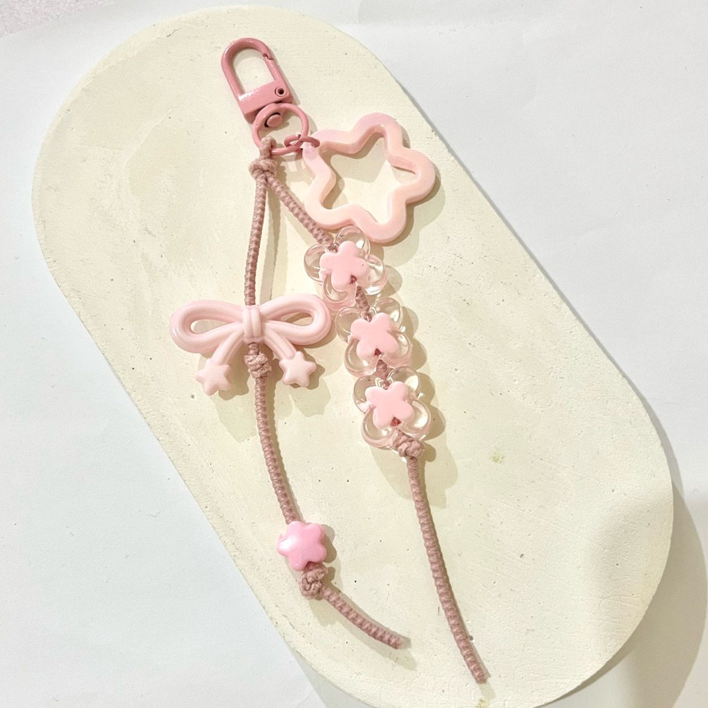 GANTUNGAN Clove ที่แขวนชาร์มกระเป๋ารูปดาว | กระเป๋าสีชมพูcharm | พวงกุญแจ | พวงกุญแจร่วมสมัยน่ารัก ไ