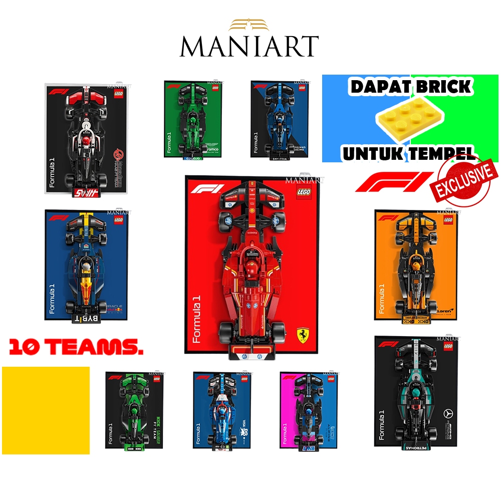 F1 Series Lego Speed Champions Display Poster Frameblock Wall Mount 15x20 cm