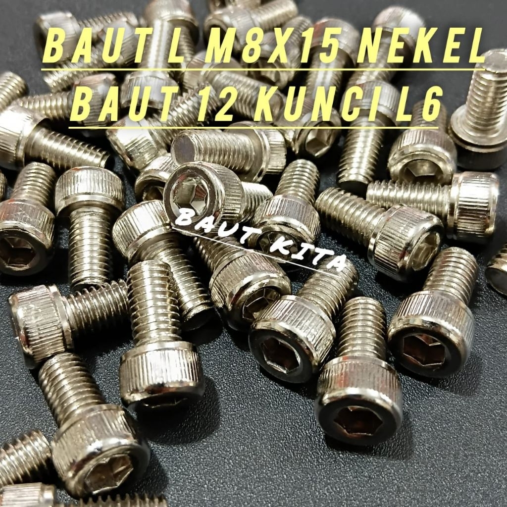 Bolt L M8x15 กุญแจนิกเกิล L6 8x15