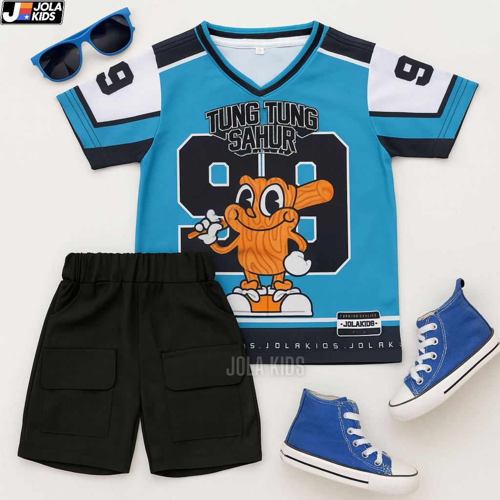 JOLAKIDS Unisex Jersey Set Dryfit Brazil Series / ชุดกีฬาเด็ก / เสื้อผ้าเด็กอายุ 2 - 10 ปี / Streetwear Vintage Hockey Outdoor / Anomali เสื้อยืดเด็ก Sahur