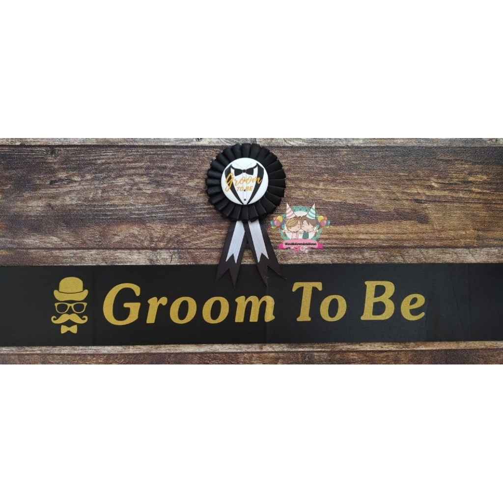 ชุดลูกโป่ง WINDBLOWN SASH PIN GROOM TO BE / SASH งานแต่งงานเจ้าบ่าว