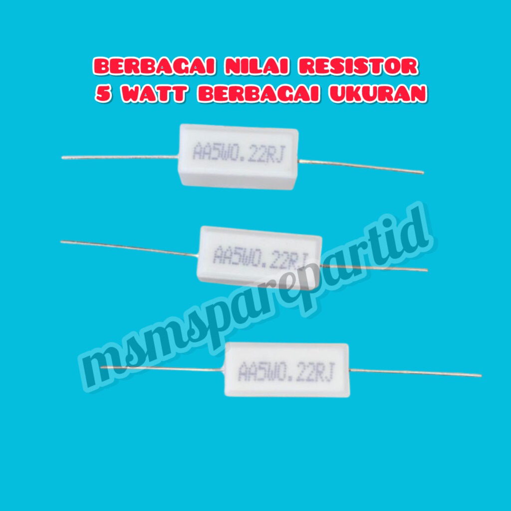 VARIOUS VALUES OF 5 วัตต์ RESISTORS ในขนาดตัวแปร