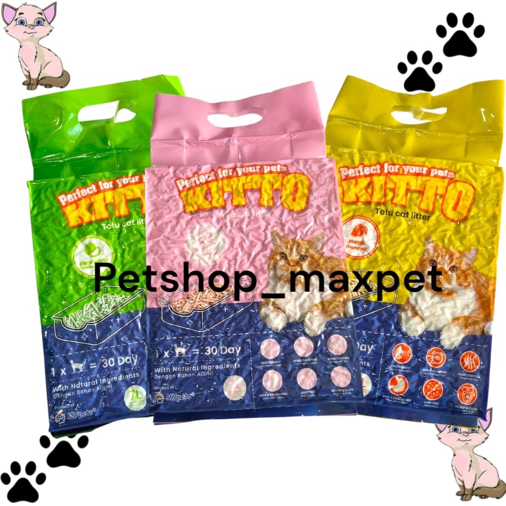 Kitto soyea ทรายเต้าหู้ 7L ทรายแมวเต้าหู้ที่เป็นมิตรกับสิ่งแวดล้อม