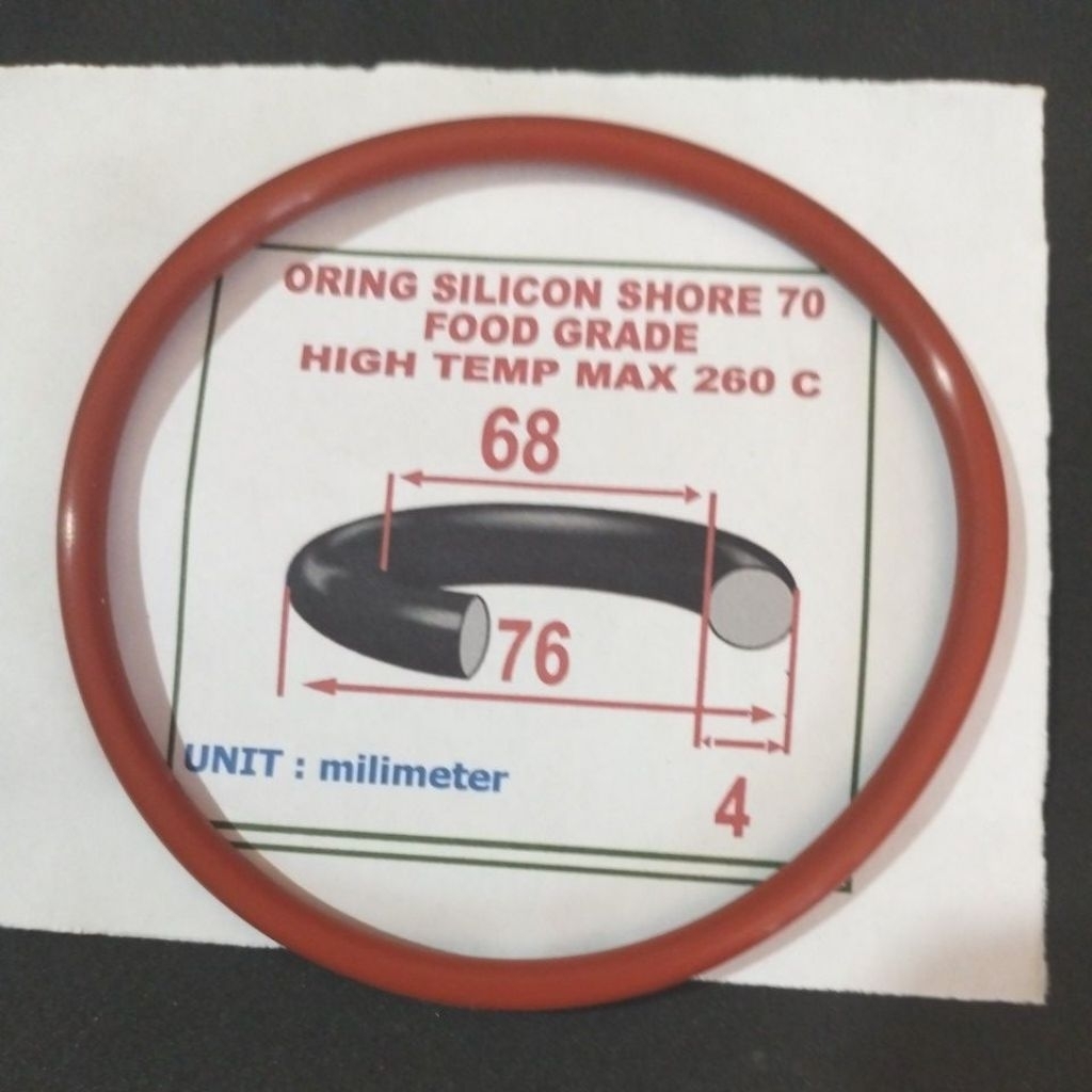 Silicon oring 4 x 68 x 76 mm hore 70 เกรดอาหาร