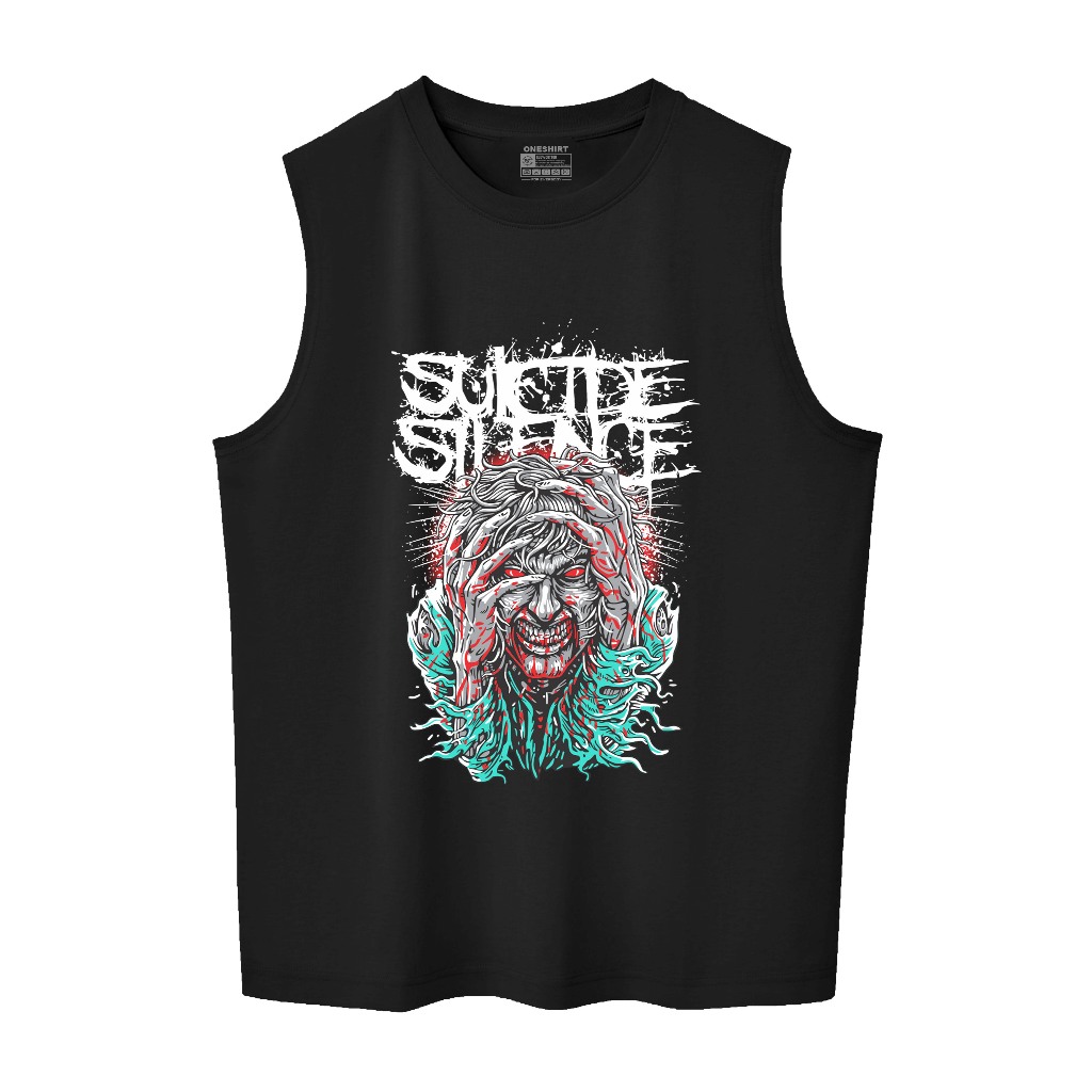 Oneshirt เสื้อยืดเสื้อกล้าม Lekkong Men Suicide Silence Tanktop man วัสดุ 24s Combed