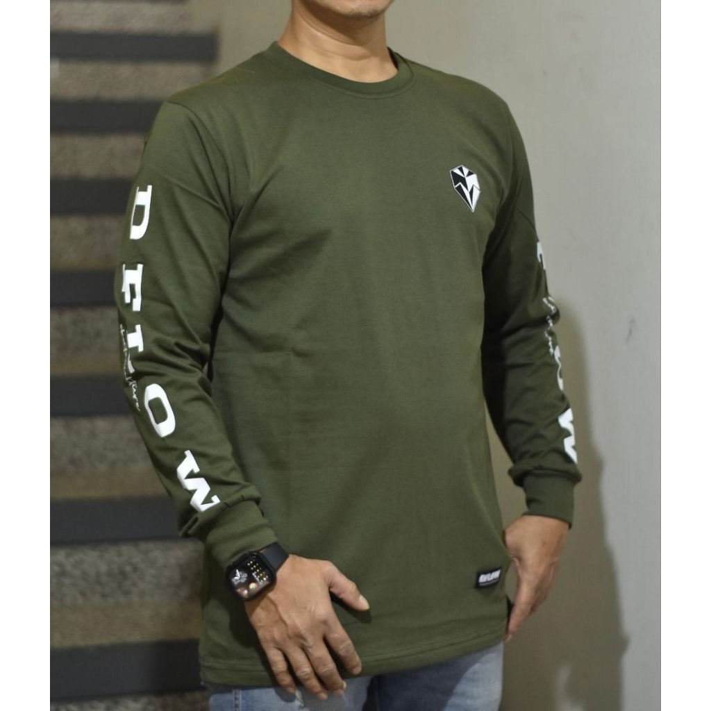 แขนยาว Distro Dflow Original Army Cotton Combed 24s