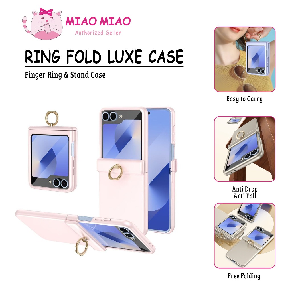 เคสสําหรับ Samsung Galaxy Z FLIP 5 Z FLIP 6 Z FLIP 7 / ZFLIP5 ZFLIP6 ZFLIP7 Casing Case RingFlip Lux