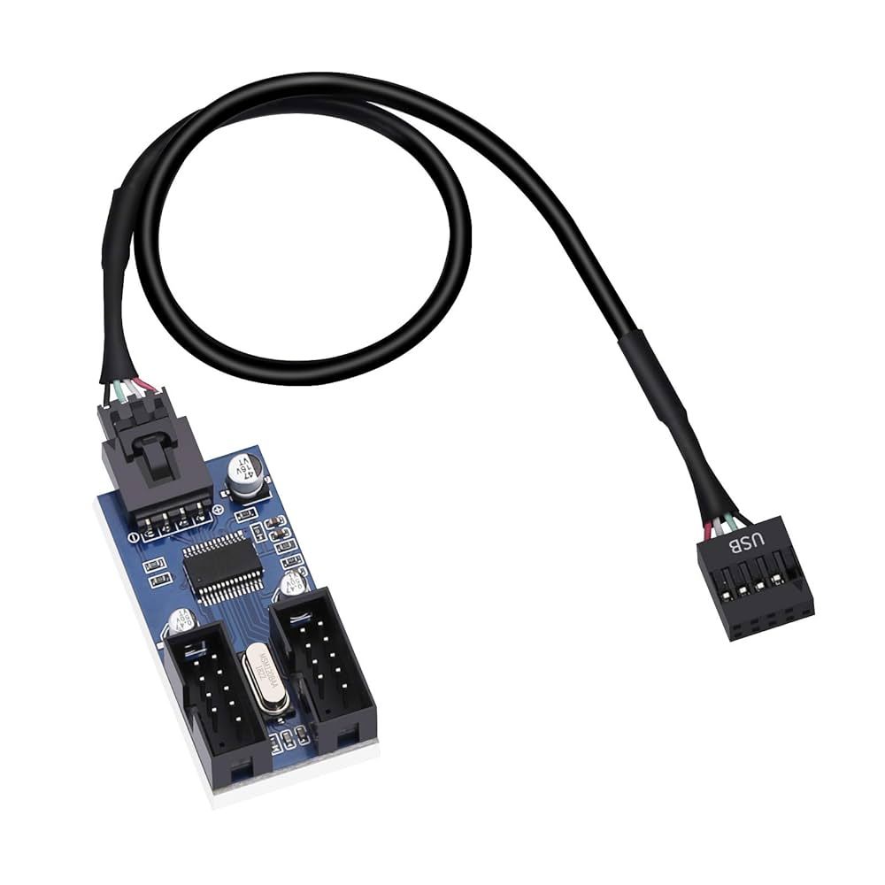 9 PIN USB Header Splitter การ์ดชาย 9PIN USB 2.0 Dual