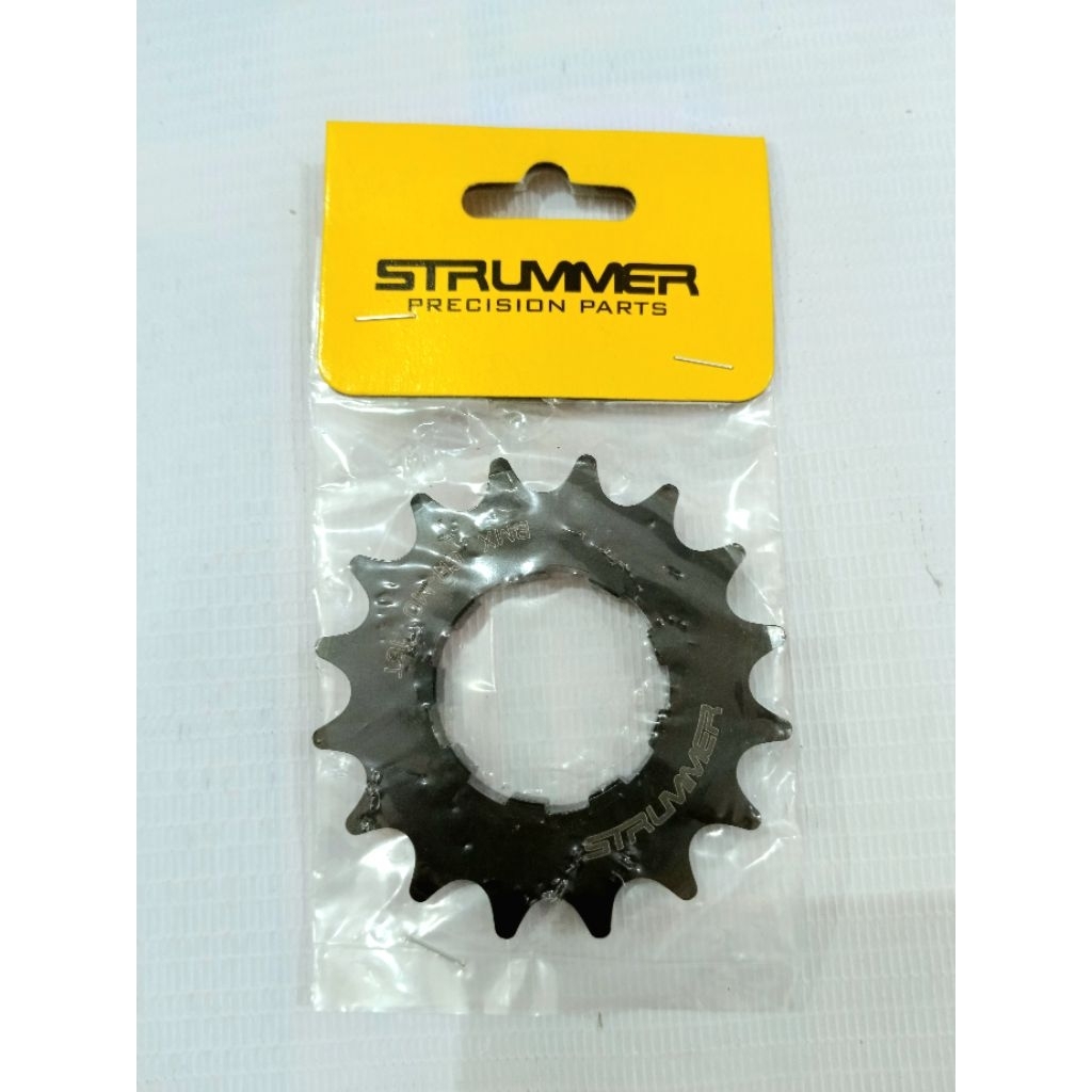 COG & LOCK & SPACER BMX 16T สําหรับ STRUMMER HBR -150R ; COG BMX STRUMMER AL7075- T6 - 16T สีดํา