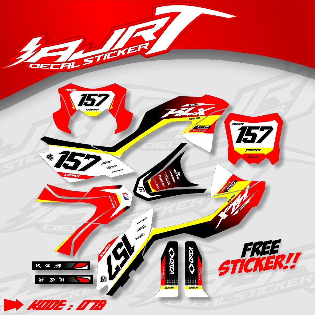 สติ๊กเกอร์ Klx bf กระดานบังโคลนสติ๊กเกอร์ crf 150 - สติ๊กเกอร์สติ๊กเกอร์ Klx ฟรี หมายเลขชื่อขอ