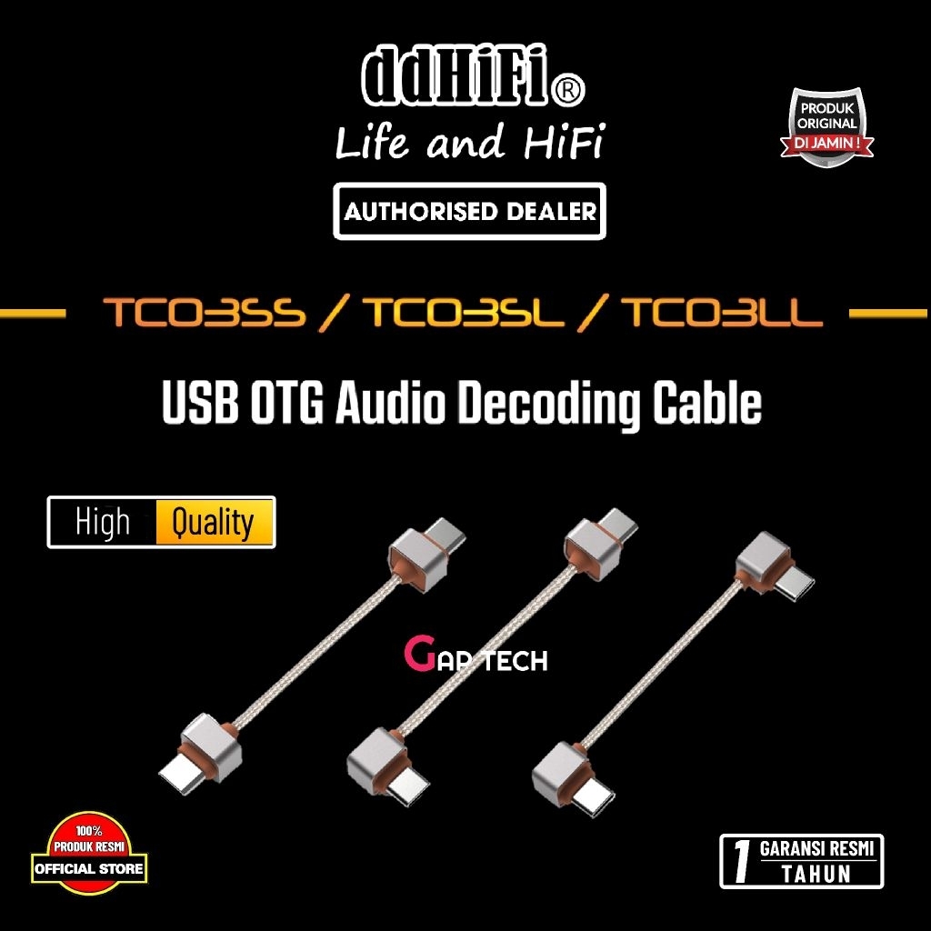 DDHIFI TC03SS / TC 03 SS / TC03SL / TC 03 SL / TC03LL / TC 03 LL USB C OTG สายถอดรหัสเสียงเดิม