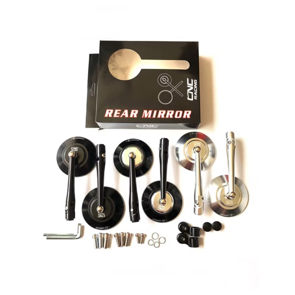 กระจกแข่ง CNC Classic กระจกนูน Vespa Sprint Primavera S LX LXV GTS GTV Universal Motor