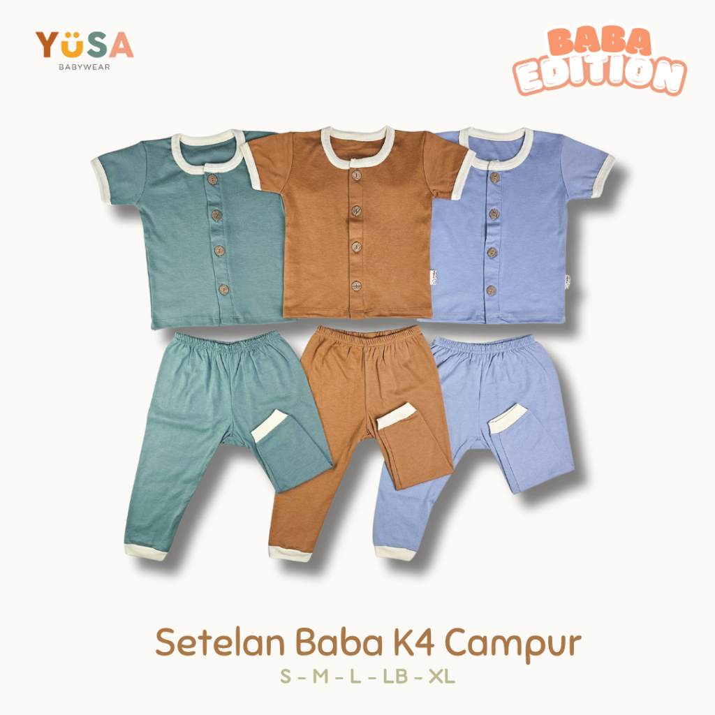 YUSA - Baba K4 Mix Short-Long Baby Kids Plain Suit SML LB XL