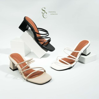 SEPASANG COLLECTION Bernice Sandal Heels Wanita Hak 5 Cm