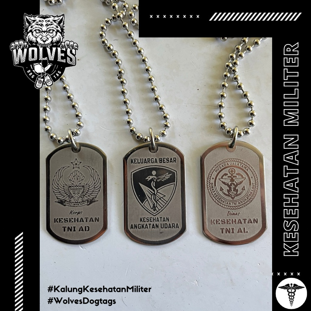 สร้อยคอ Kesmil (สุขภาพทหาร) / สร้อยคอ TNI / สร้อยคอเพื่อสุขภาพ / สร้อยคอเพื่อสุขภาพทหาร / สร้อยคอ PM