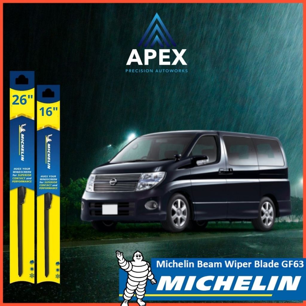 MICHELIN FRAMELESS WIPER GF63 สําหรับ NISSAN ELGRAND E51