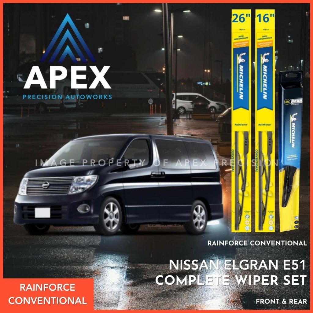 BUNDLING MICHELIN RAINFORCE CONVENTIONAL & RAINFORCE REAR - NISSAN ELGRAND E51