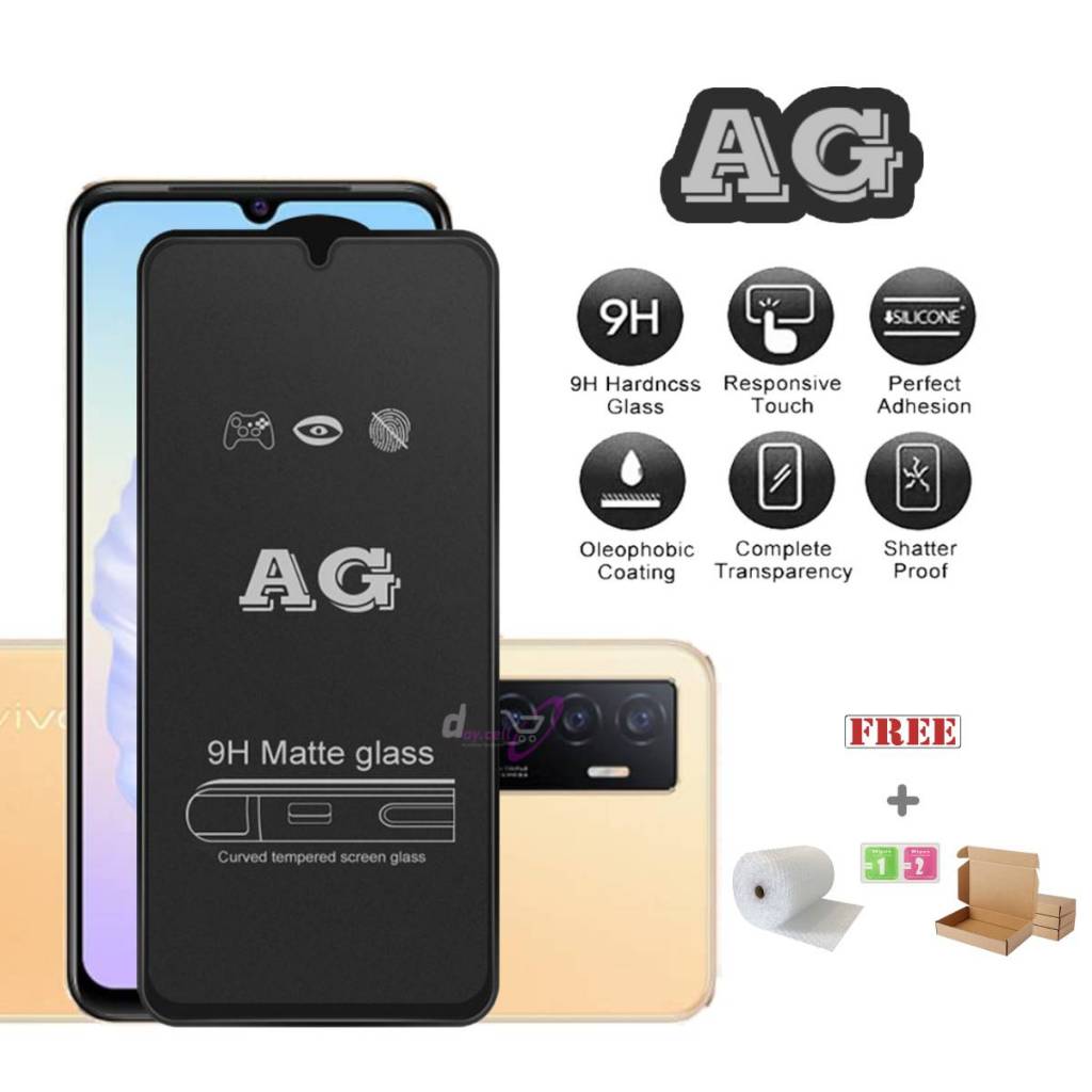 AG Matte กระจกนิรภัย Vivo V23e V23 5G V21 4G V21 5G V20 V20 SE V11 Anti Scratch Full Cover Edge Anti