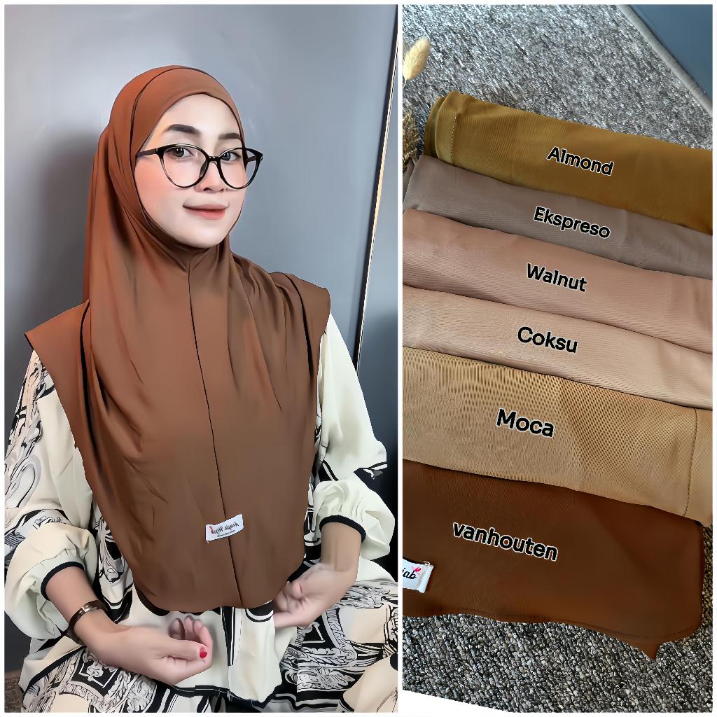 Hijab lolly Bergo Lai Strap Standard Size L Jersey By Assyla Hijab / Instant Hijab Bergo Malay Plus Soft Inner