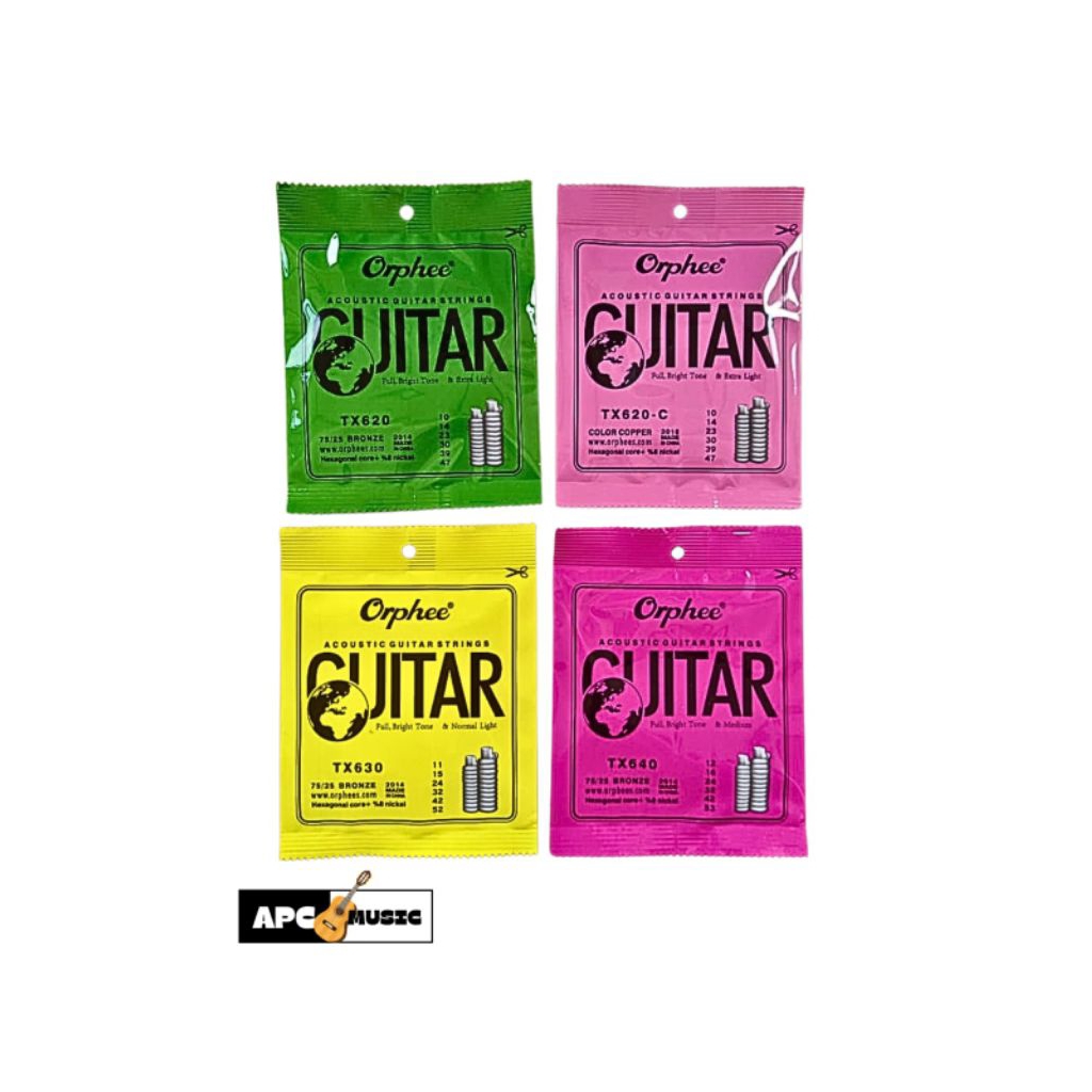 สายกีต้าร์โปร่ง Orphee TX620 สายกีต้าร์โปร่ง Orphee 010 1 ชุด