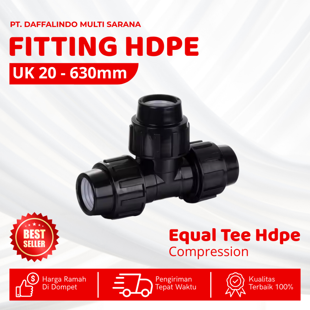 EQUAL TEE HDPE ขนาด 32X32 หรือ 1 นิ้ว | การเชื่อมต่อ HDPE PIPE