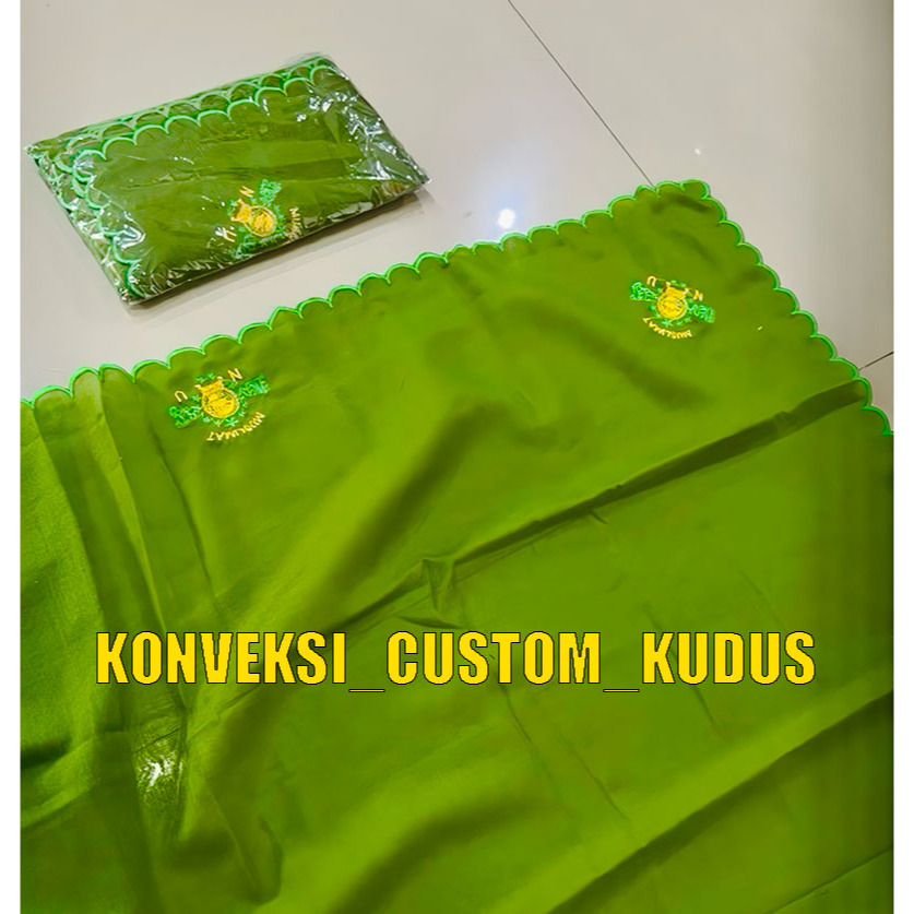 HIJAU NU Muslimah Hijab พร้อมงานปัก 5 โลโก้ / NU Fatayat Hijab ปักสีเขียว / NU Muslimah Hijab