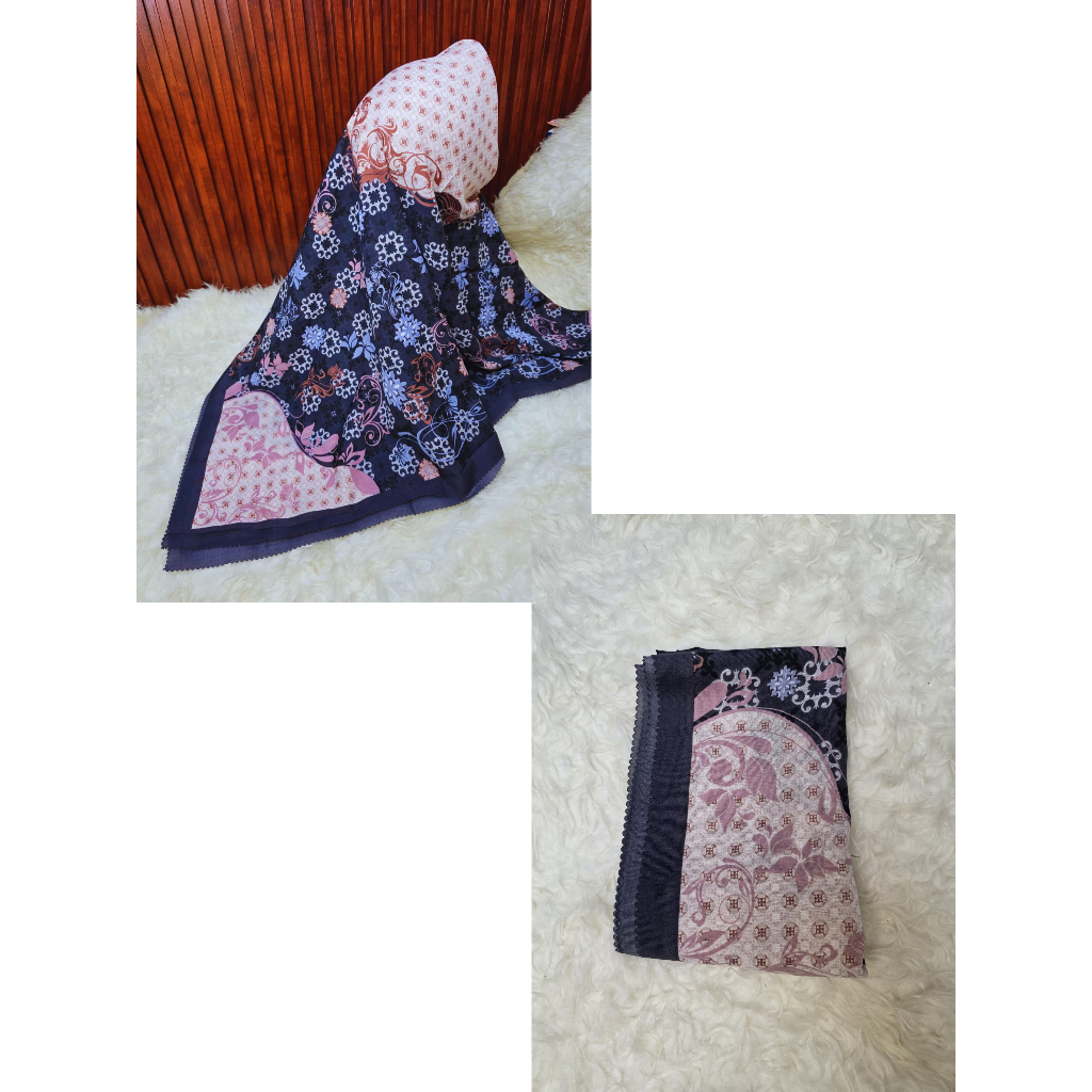 Alina Muslimah Hijab, Hijab Square Voile Hijab, Lasercut Sublimation Series Hijab