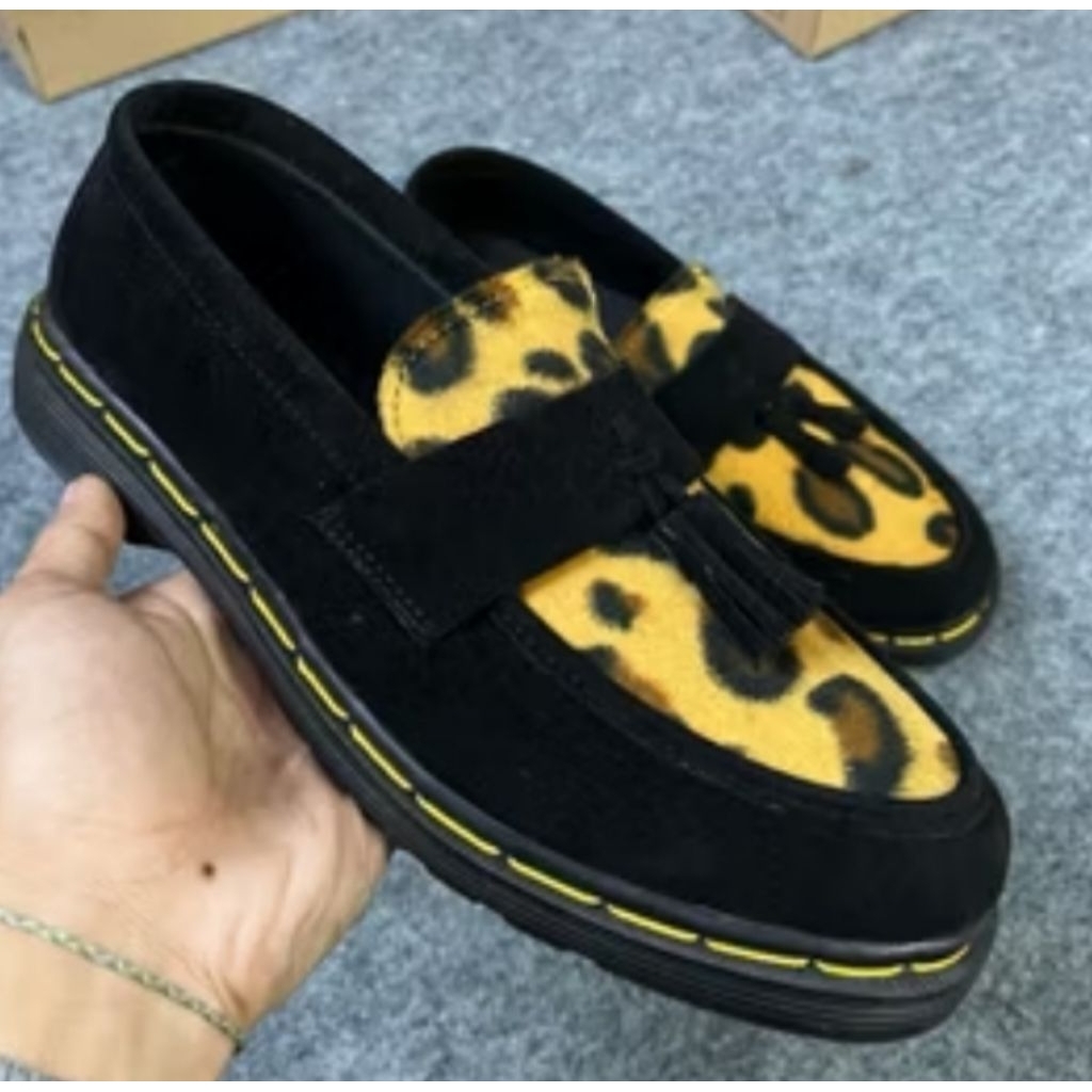 DOCMAR UNISEX LOFERS LEOFARD SHOES/DR MARTIN LOFERS LEOFARD SUEUDE UNIS3X Mens CASUAL LEOFARD รองเท้