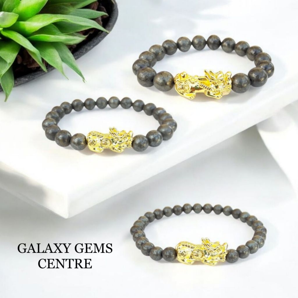 สร้อยข้อมือลูกปัด Pixiu Pyrite Bracellet สีทอง