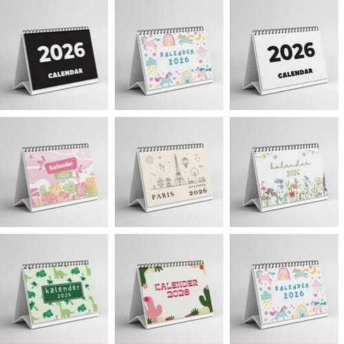 2026 CALENDAR / A6 DESK CALENDAR / OFFICE CALENDAR / SITTING CALENDAR BC 150 GSM MATERIAL