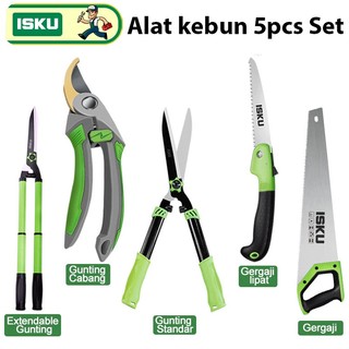 ISKU Gunting Tanaman 5pcs Gunting Dahan Lipat Portable Gergaji Pemotong Cabang Multifungsi Hand Saw