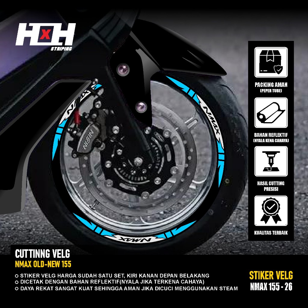 สติ๊กเกอร์ตัด yamaha Nmax 155 turbo เชื่อมต่อ Rim Variation Strip สติกเกอร์ 26