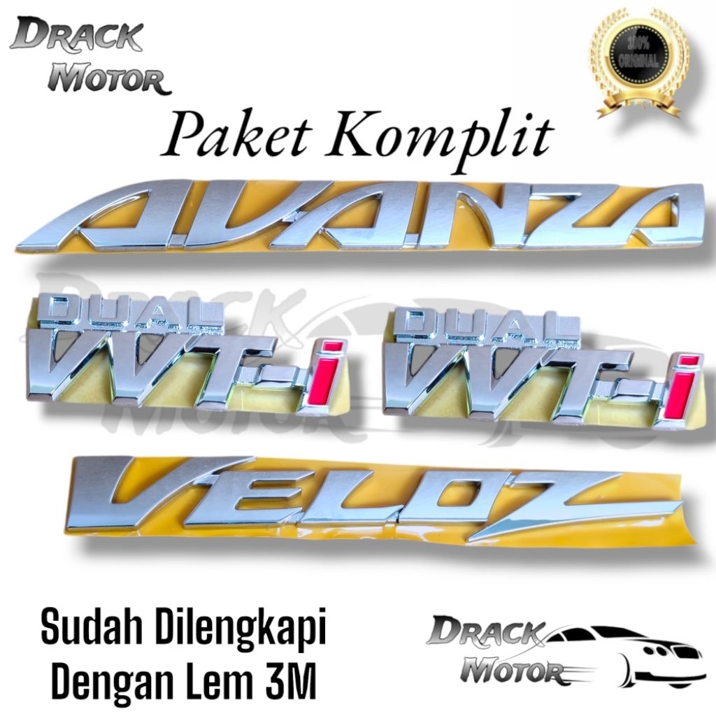 Avanza Veloz Dual VVT-I Chrome สัญลักษณ์ด้านหลังเดิม Toyota Avanza Veloz // Avanza Emblem // Veloz E