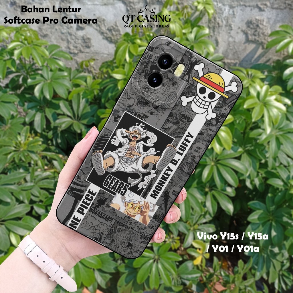 กล้อง Softcase Pro สําหรับ Vivo Y15s / Y15a / Y01 / Y01a – Casing HP Motif One Pis – เคสใส QT05v3