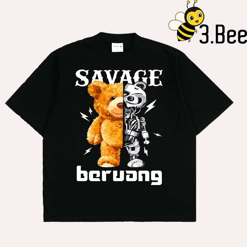 3bee.store - BEAR SAVAGE T-SHIRTS - เสื้อยืดสามารถออกมาต้นฉบับภายนอกได้ - เสื้อยืด Kata - เสื้อยืด K