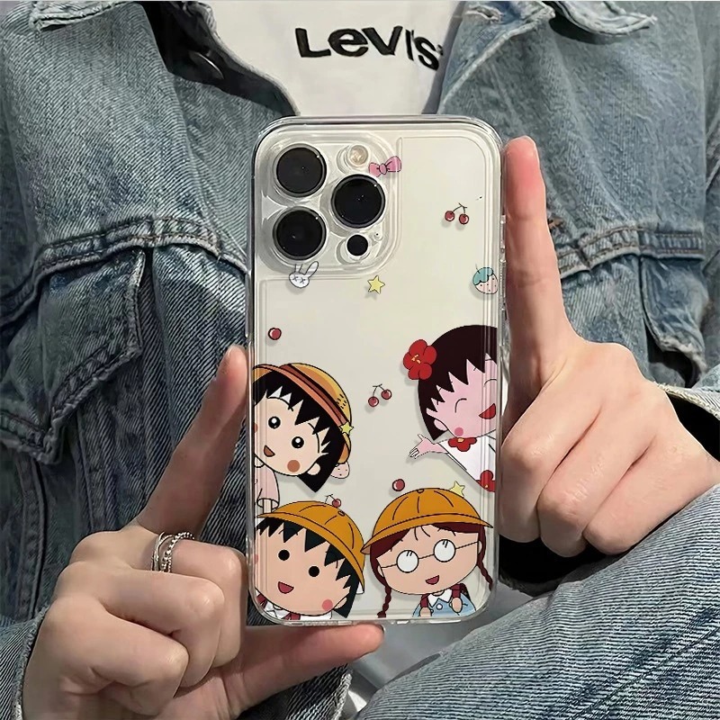 ซิลิโคนโปร่งใสคริสตัล Softcase Momoko Sakura ฤดูร้อน Vibes Motif สําหรับ Oppo A5i 4G A5 PRO 5G A5 20