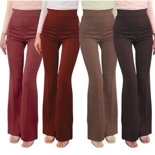 PROMO 20RIBUAN SAJA.. Celana Fit And Flare Pants Cutbray Scuba Pinggang Highwaist Bahan Stretc Melar