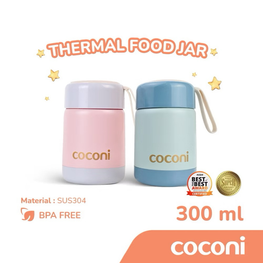 COCONI THERMAL FOOD JAR THERMOS 300ML / JAR สําหรับ MPASI EATING SUITABLE สําหรับการเดินทาง