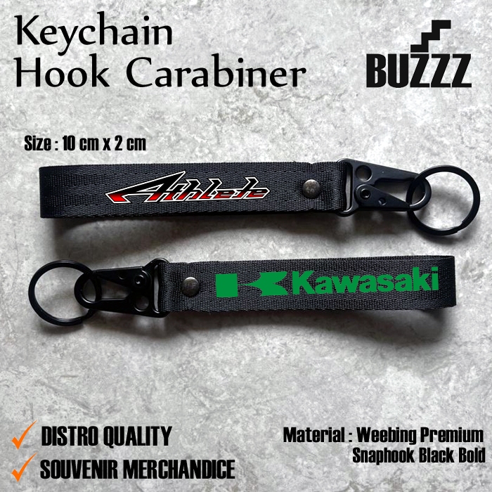 GANTUNGAN ATHLETE KEY - KAWASAKI ATHLETE CARBINER - KAWASAKI ATHLETE KEYCHAIN - PREMIUM ATHLETE STAI